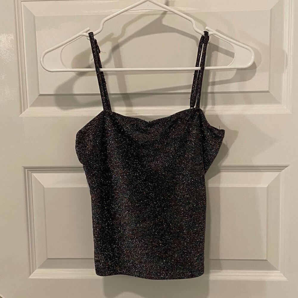 Glitter/Shimmery Spaghetti Strap Tank Top (Heart and Hips)